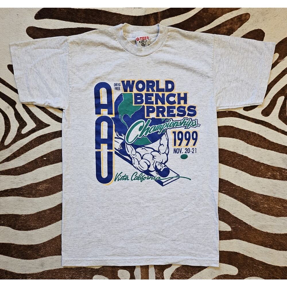 Vintage 1999 AAU World Bench Press Championships California T Shirt Sz S